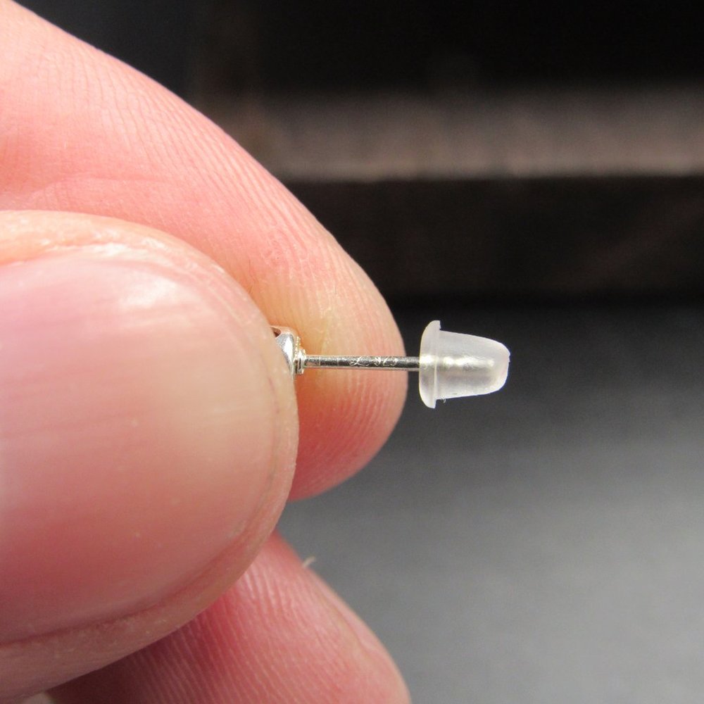 Sterling Silver Tiny Yellow Cz Stud Earrings - image 5